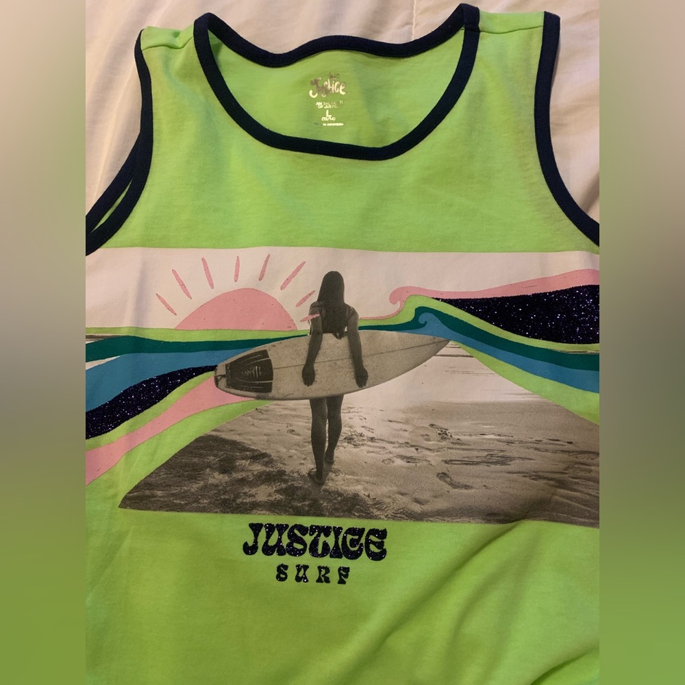 Justice Surf sport tank size L 12-14 NWT